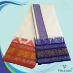 Temple Border Half White Premium Quality Dhoti 9X5 - Image 2