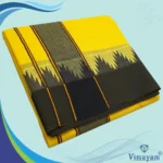 Black Colour Temple Border Yellow Premium Quality Dhoti 9X5