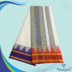 Plain Mokku Vaishnava Dhoti Pure Cotton Half White  Best Quality - Image 2