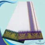 Violet and Green Border Dhoti(Assorted Border Designs) - Image 2