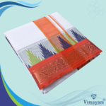 Double Colour Temple Border Premium Quality Cotton Dhoti