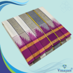 Plain Mokku Vaishnava Dhoti Pure Cotton Half White  Best Quality