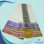 Flower Designed 8" Border Dhoti - Image 2