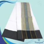 Black Border Special White Vaishnava Dhoties 9X5 - Image 2