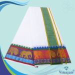 Elephant Flower Designed Pure Cotton Dhoti Premium Quality - Image 2