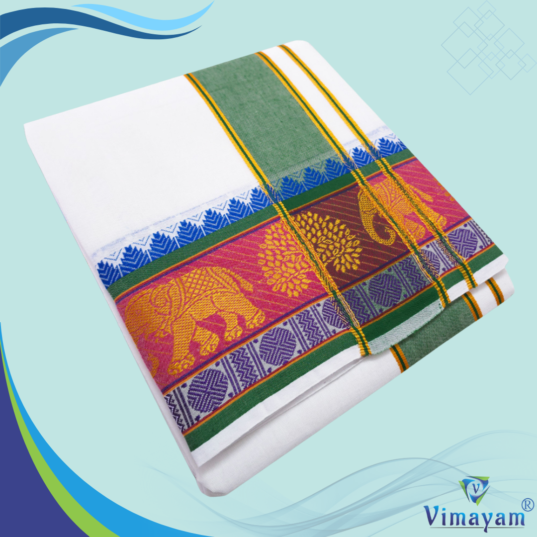 ELEPHANT FLOWER Elephant Flower Designed Pure Cotton Dhoti Premium Quality - Image 1