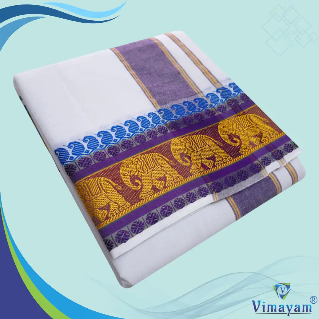 Elephant solo Elephant Designed Pure Cotton Dhoti Premium Quality - Image 1