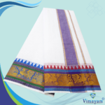 Peacock Flower Designed Pure Cotton Dhoti Premium Quality - Image 2