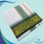Maroon and Green Border Dhoti(Assorted Border Designs) - Image 3