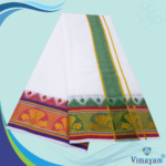 Flower Designed Pure Cotton Dhoti Premium Quality - Image 2