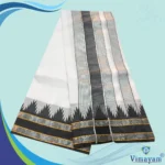 Plain Mokku Black Border Vaishnava Dhoti Pure Cotton White Best Quality - Image 2