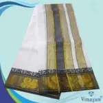 Double Colour Temple Border Premium Quality Cotton Dhoti - Image 2