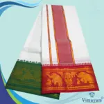 Premium quality Red and Green Border Dhoti(Assorted border Designs) - Image 4