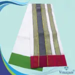Bavanji Special White Vaishnava Dhoties 9X5(Assorted Borders) - Image 2