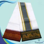 Premium quality Green and Maroon Border Dhoti(Assorted border Designs) - Image 3