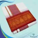 Premium quality Red and Green Border Dhoti(Assorted border Designs) - Image 3