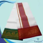 Premium quality Red and Green Border Dhoti(Assorted border Designs) - Image 2