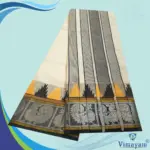 Temple Border Sri Vaishnava Dhoti First Quality(Black Border) - Image 2